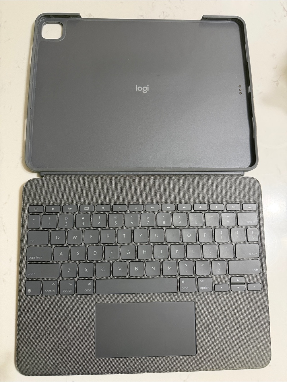Logitech Dark Gray Fabric Folio Keyboard Case with Trackpad